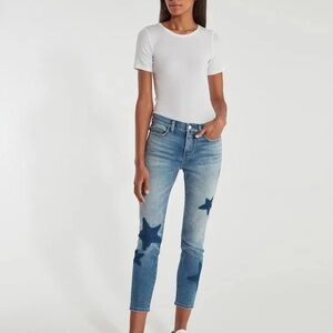 Current/Elliott Women's Blue Star-Patterned Jeans